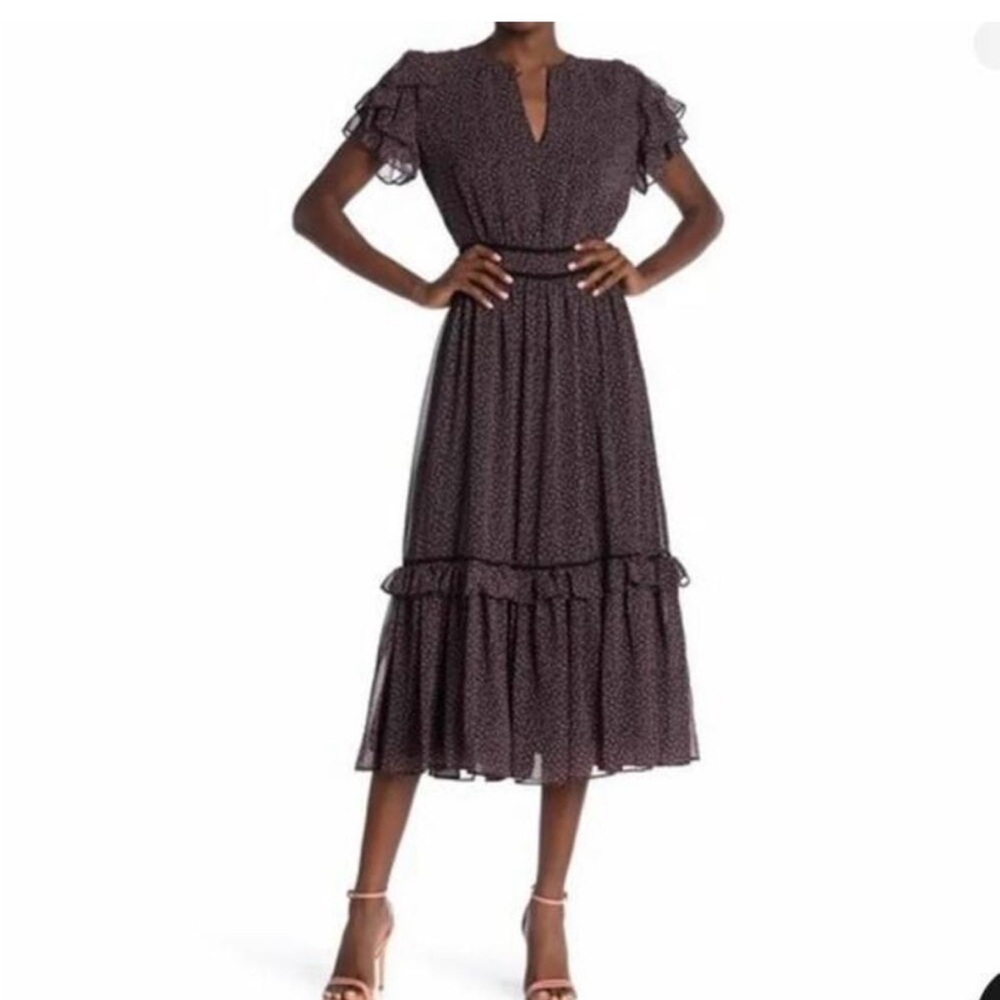 Rebecca Minkoff Patricia Flutter Sleeve Romantic Midi Dress Size XXS